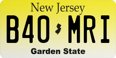 NJ license plate B40MRI