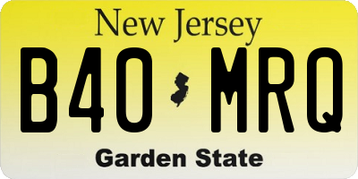 NJ license plate B40MRQ