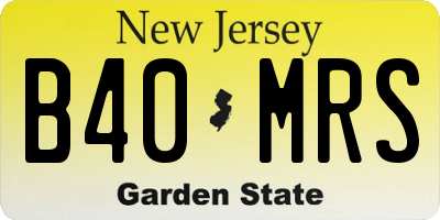 NJ license plate B40MRS