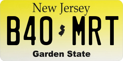 NJ license plate B40MRT