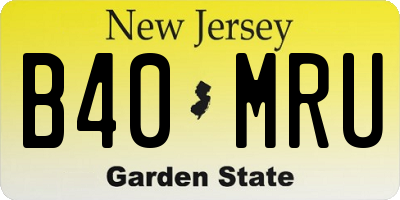 NJ license plate B40MRU