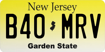 NJ license plate B40MRV