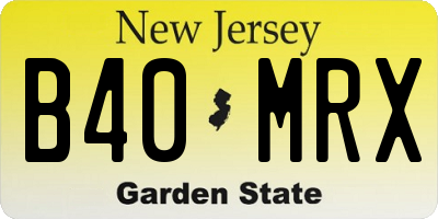 NJ license plate B40MRX