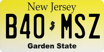NJ license plate B40MSZ