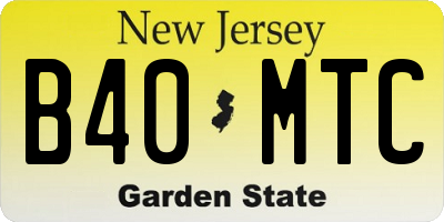 NJ license plate B40MTC