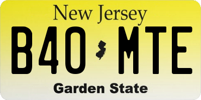 NJ license plate B40MTE