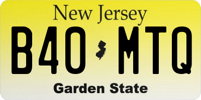 NJ license plate B40MTQ