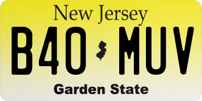 NJ license plate B40MUV