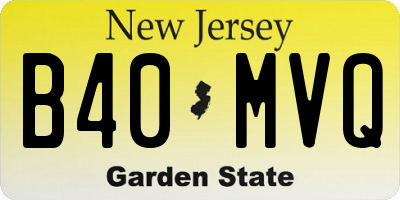 NJ license plate B40MVQ