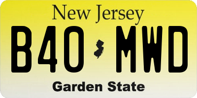 NJ license plate B40MWD