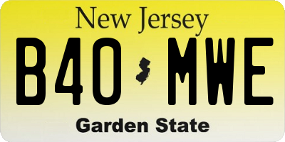 NJ license plate B40MWE