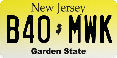 NJ license plate B40MWK