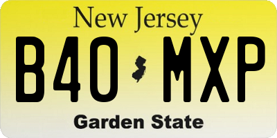 NJ license plate B40MXP