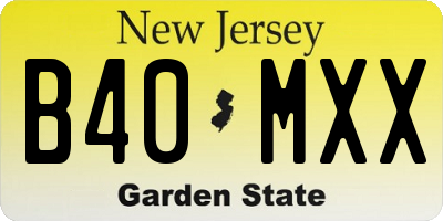 NJ license plate B40MXX