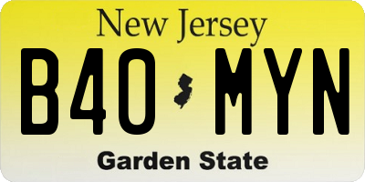 NJ license plate B40MYN