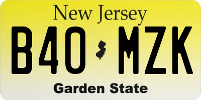 NJ license plate B40MZK
