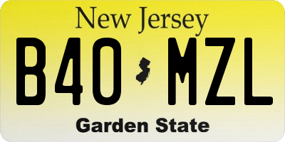 NJ license plate B40MZL