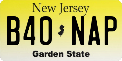 NJ license plate B40NAP