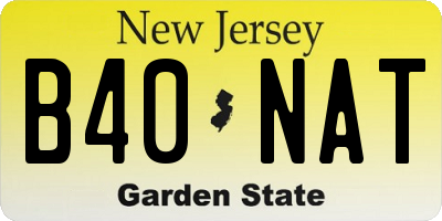 NJ license plate B40NAT