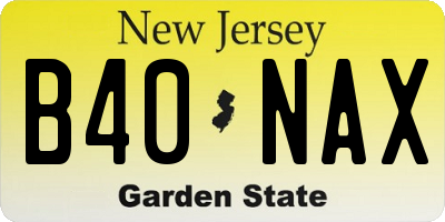 NJ license plate B40NAX
