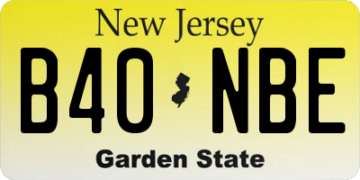 NJ license plate B40NBE