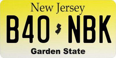 NJ license plate B40NBK