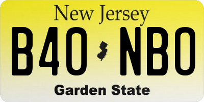 NJ license plate B40NBO
