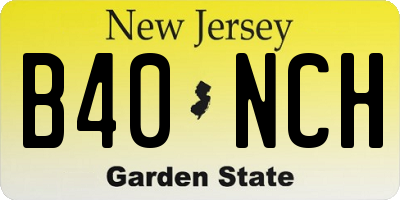 NJ license plate B40NCH
