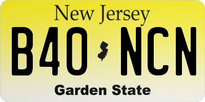 NJ license plate B40NCN