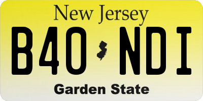 NJ license plate B40NDI