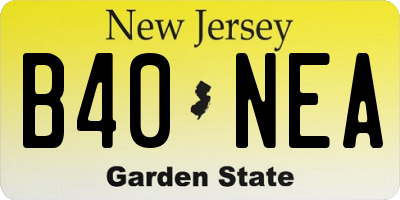 NJ license plate B40NEA