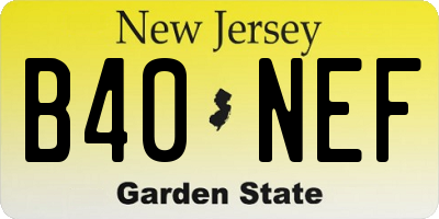 NJ license plate B40NEF