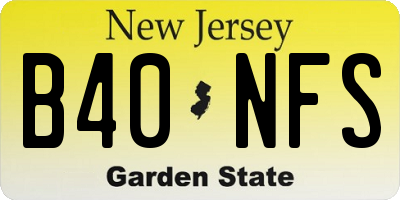 NJ license plate B40NFS