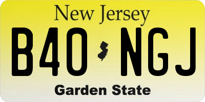 NJ license plate B40NGJ