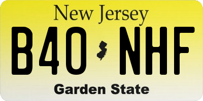 NJ license plate B40NHF
