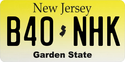 NJ license plate B40NHK