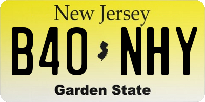 NJ license plate B40NHY