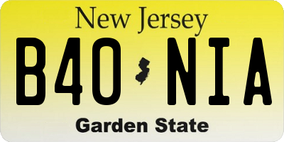 NJ license plate B40NIA