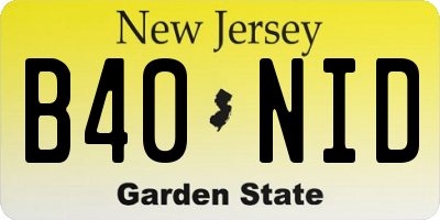 NJ license plate B40NID