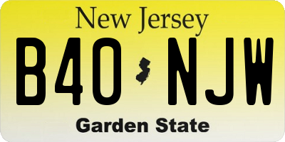 NJ license plate B40NJW