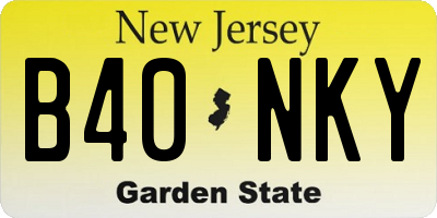 NJ license plate B40NKY
