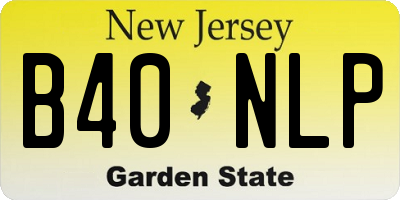NJ license plate B40NLP