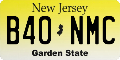 NJ license plate B40NMC