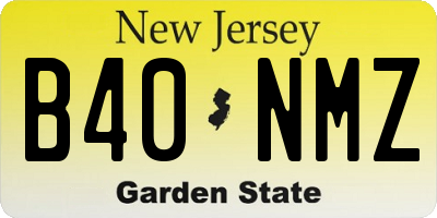 NJ license plate B40NMZ