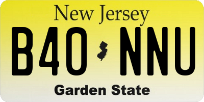 NJ license plate B40NNU