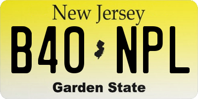 NJ license plate B40NPL