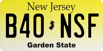 NJ license plate B40NSF