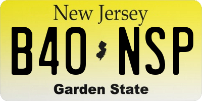 NJ license plate B40NSP