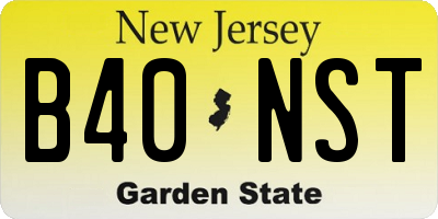 NJ license plate B40NST