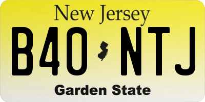 NJ license plate B40NTJ